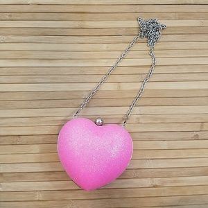 Glittery pink heart purse